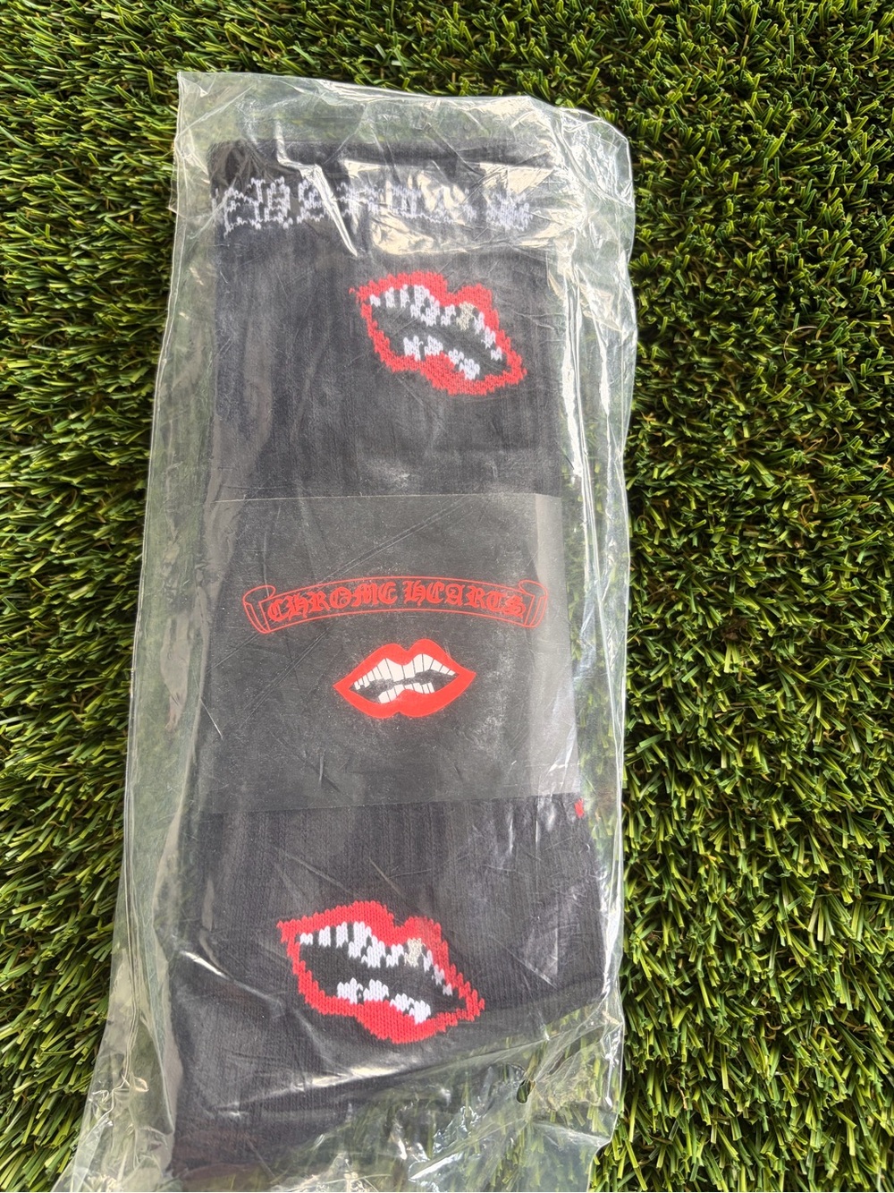 Black Socks with Red Lip Graphic - Men’s Underwear & Socks